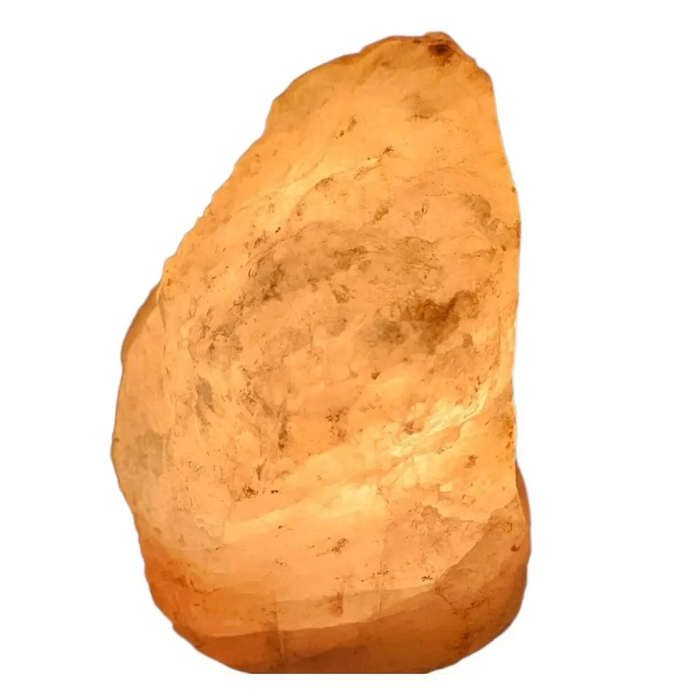Himalayan Pink Salt Lamp Natural Crystal Wood Base Cord Switch 5in